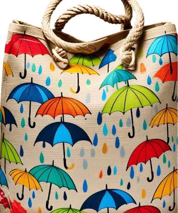  Umbrella Design Jute Bag