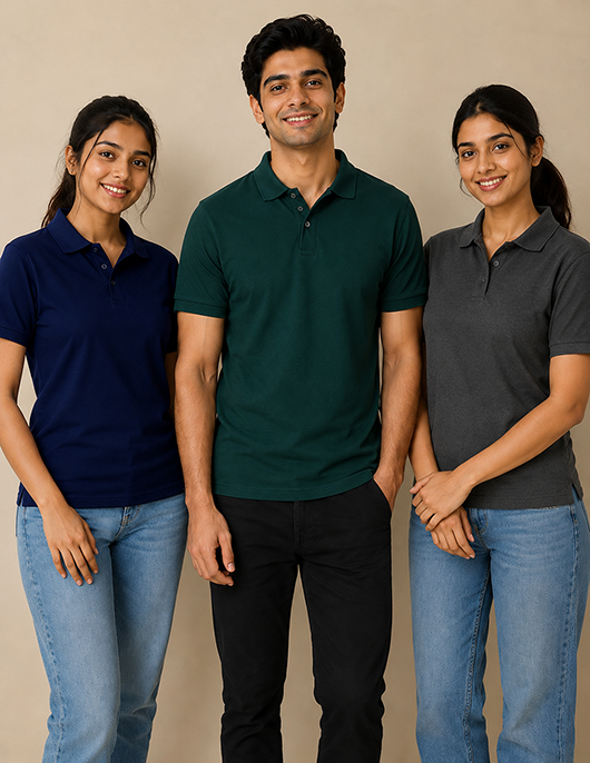 240 GSM Combed Cotton Polo T-Shirts Pack of 3 for Men & Women