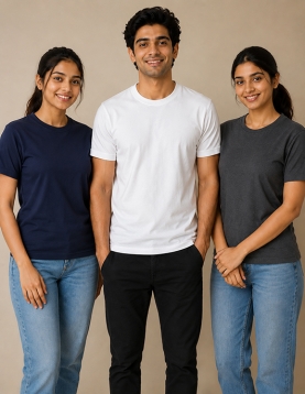 200 GSM Pure Cotton Round Neck T-Shirt Combo (Pack of 3)