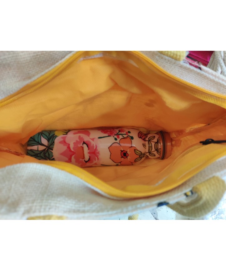 Small Jute Green Pooja Bag/Ganesha Ji Print