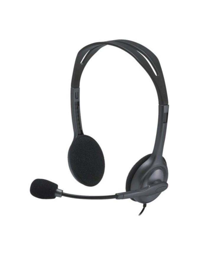 Logitech Wired On Ear Headphones With Mic Black