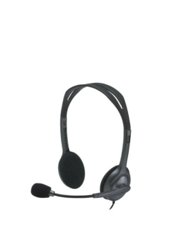 Logitech Wired On Ear Headphones With Mic Black