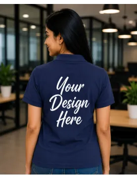 Custom Upload Design Polo Collar T-Shirt – 240 GSM Pure Combed Cotton
