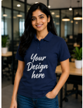 Custom Upload Design Polo Collar T-Shirt – 240 GSM Pure Combed Cotton