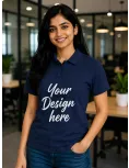 Custom Upload Design Polo Collar T-Shirt – 240 GSM Pure Combed Cotton
