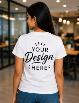 Custom Upload Design Round Neck T-Shirt – 200 GSM Pure Cotton
