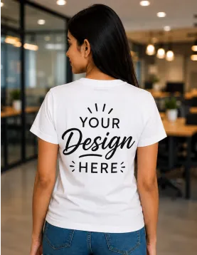 Custom Upload Design Round Neck T-Shirt – 200 GSM Pure Cotton