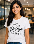 Custom Upload Design Round Neck T-Shirt – 200 GSM Pure Cotton