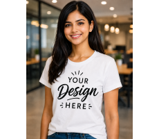 Custom Upload Design Round Neck T-Shirt – 200 GSM Pure Cotton