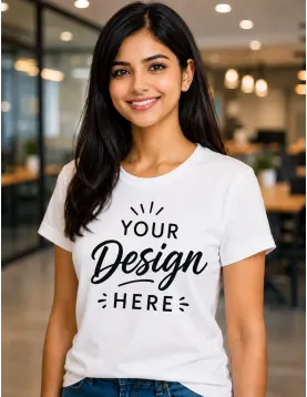 Custom Upload Design Round Neck T-Shirt – 200 GSM Pure Cotton