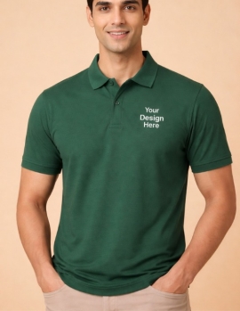 Custom Print POD 240 GSM Pure Cotton Polo Collar T-Shirt