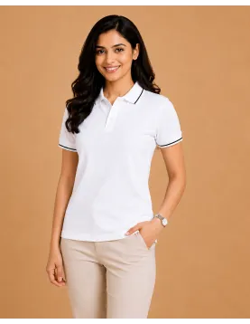 Uniwear 250 GSM Cotton Blend Polo T-Shirt with Striped Collar