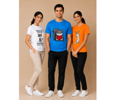 Pack of 3 Printed Round Neck T-Shirts for Men &amp; Women