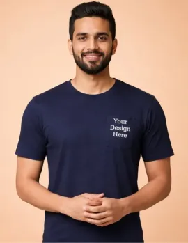 Custom Logo Printed T-Shirt | Premium 200 GSM Cotton Round Neck