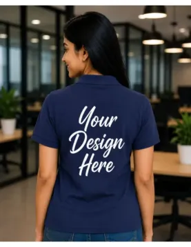 Custom Upload Design Polo Collar T-Shirt – 240 GSM Blended Cotton
