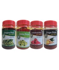 Combo Pickles pack of 4 Ginger,Pandumirchi,Gongura,Amla