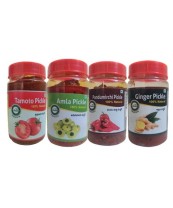 Combo pickles pack of 4 Ginger, Tomato, Amla, pandu mirchi