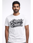 Modern Script Art White T-Shirt – Stylish Comfort Fit