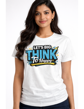 Positive Vibes Typography White Casual T-Shirt