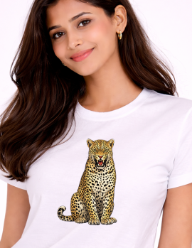 Wild Leopard Design White T-Shirt – Casual Streetwear