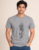 Uniwear White Round Neck T-Shirt with Leopard Face Graphic Print