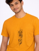 Uniwear White Round Neck T-Shirt with Leopard Face Graphic Print