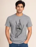 Uniwear Round Neck T-Shirt with Butterfly Eye Graphic Print