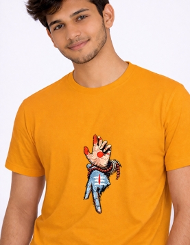 Uniwear Divine Hand Graphic Print Round Neck T-Shirt| 200 GSM Cotton Tee