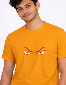 Uniwear Fierce Eyes Graphic Print Round Neck T-Shirt