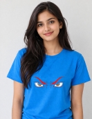 Uniwear Fierce Eyes Graphic Print Round Neck T-Shirt