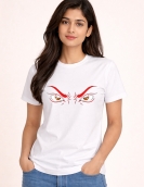 Uniwear Fierce Eyes Graphic Print Round Neck T-Shirt