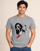 Scream Ghost Graphic Print Round Neck T-Shirt