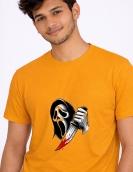 Scream Ghost Graphic Print Round Neck T-Shirt
