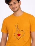 Round Neck T-Shirt – Heart Line Art Back Print
