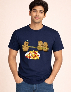 "Crime Scene" Funny Potato French Fries Graphic T-Shirt