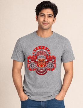 Kerala Culture Theyyam Face Red Graphic Tee