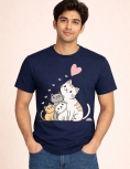 Cute Anime Mother Cat and Kittens Aesthetic T-Shirt