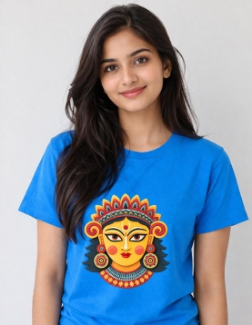 Maa Durga Graphic Print Art Aesthetic Oversized T-Shirt