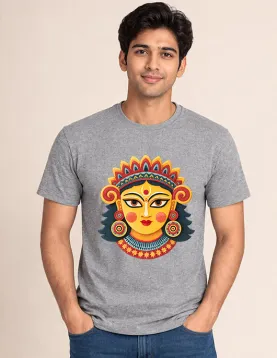 Maa Durga Graphic Print Art Aesthetic Regular Fit T-Shirt