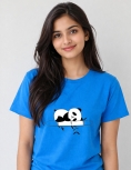 Cute Lazy Sleeping Panda Graphic Print Oversized T-Shirt