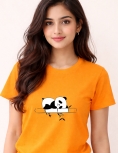 Cute Lazy Sleeping Panda Graphic Print Oversized T-Shirt