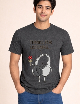 Thanks For Listening Cute Headphones Graphic Print Oversized T-Shirt