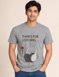 Thanks For Listening Cute Headphones Graphic Print Oversized T-Shirt