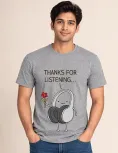 Thanks For Listening Cute Headphones Graphic Print Oversized T-Shirt