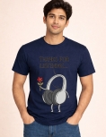 Thanks For Listening Cute Headphones Graphic Print Oversized T-Shirt