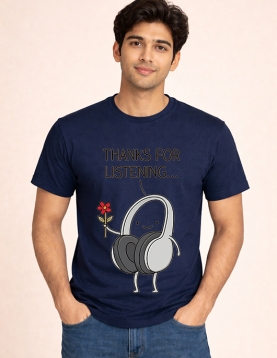 Thanks For Listening Cute Headphones Graphic Print Oversized T-Shirt