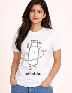 Milk Shake Funny Food Pun Graphic Print Regular Fit T-Shirt