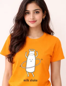 Milk Shake Funny Food Pun Graphic Print Regular Fit T-Shirt