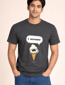 I Scream Ice Cream Funny Food Pun Graphic Regular Fit T-Shirt