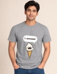 I Scream Ice Cream Funny Food Pun Graphic Oversized T-Shirt